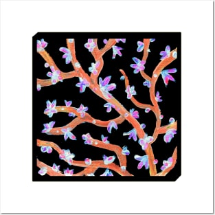 Orange Gorgonian Coral Pattern in Acrylic Posters and Art